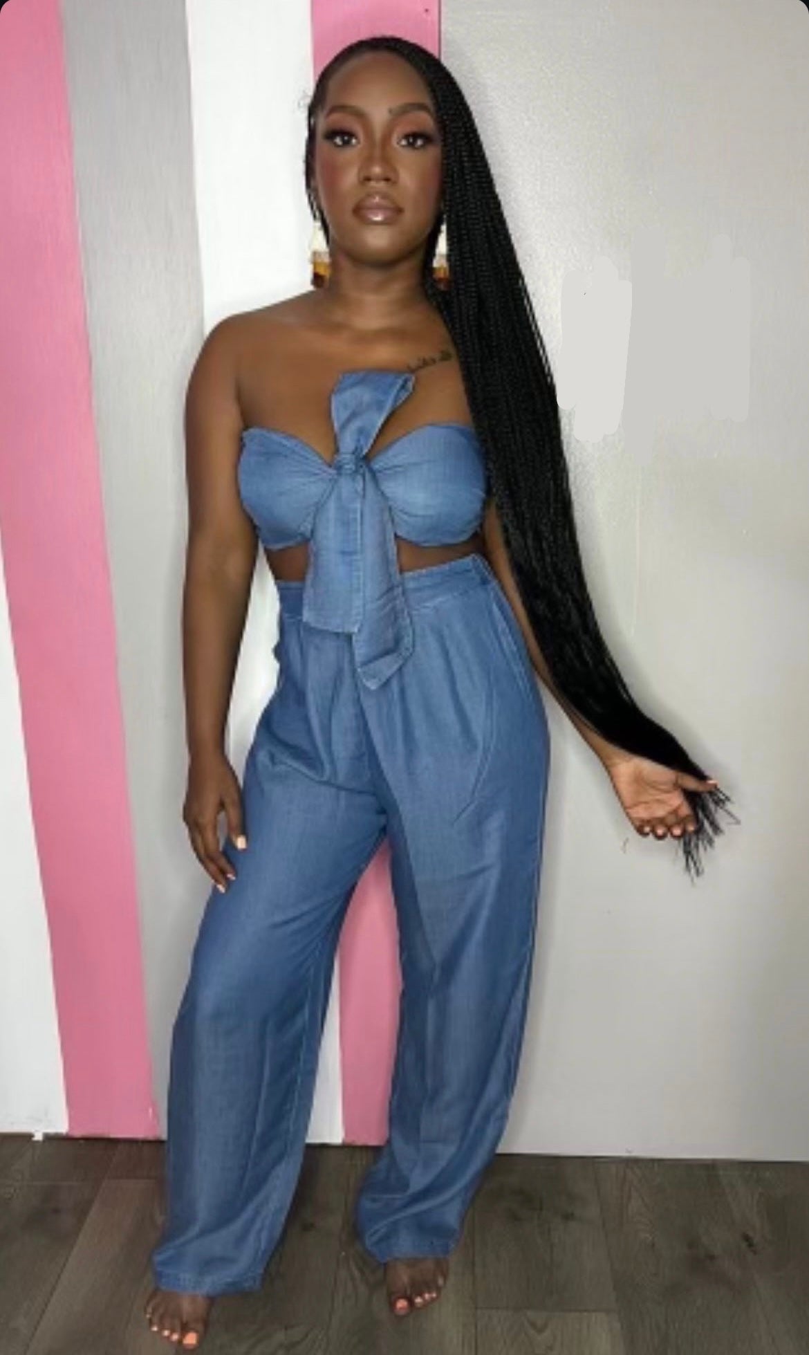 ✨ Denim Vacay /Brunch Vibes Two Piece Set